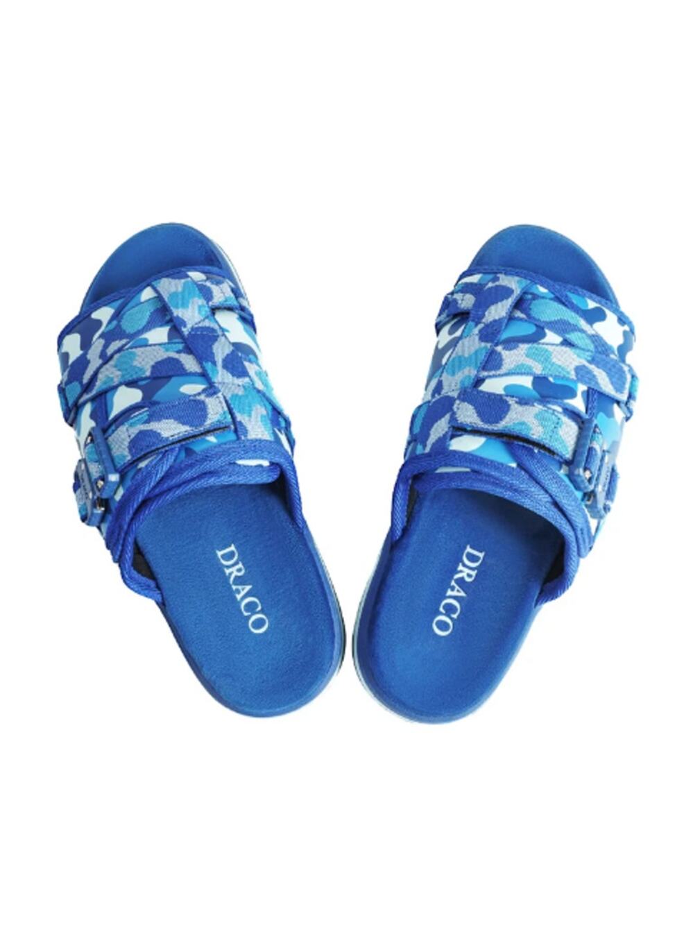 Draco Men's Blue Camo Slide Sandals Size 5-6